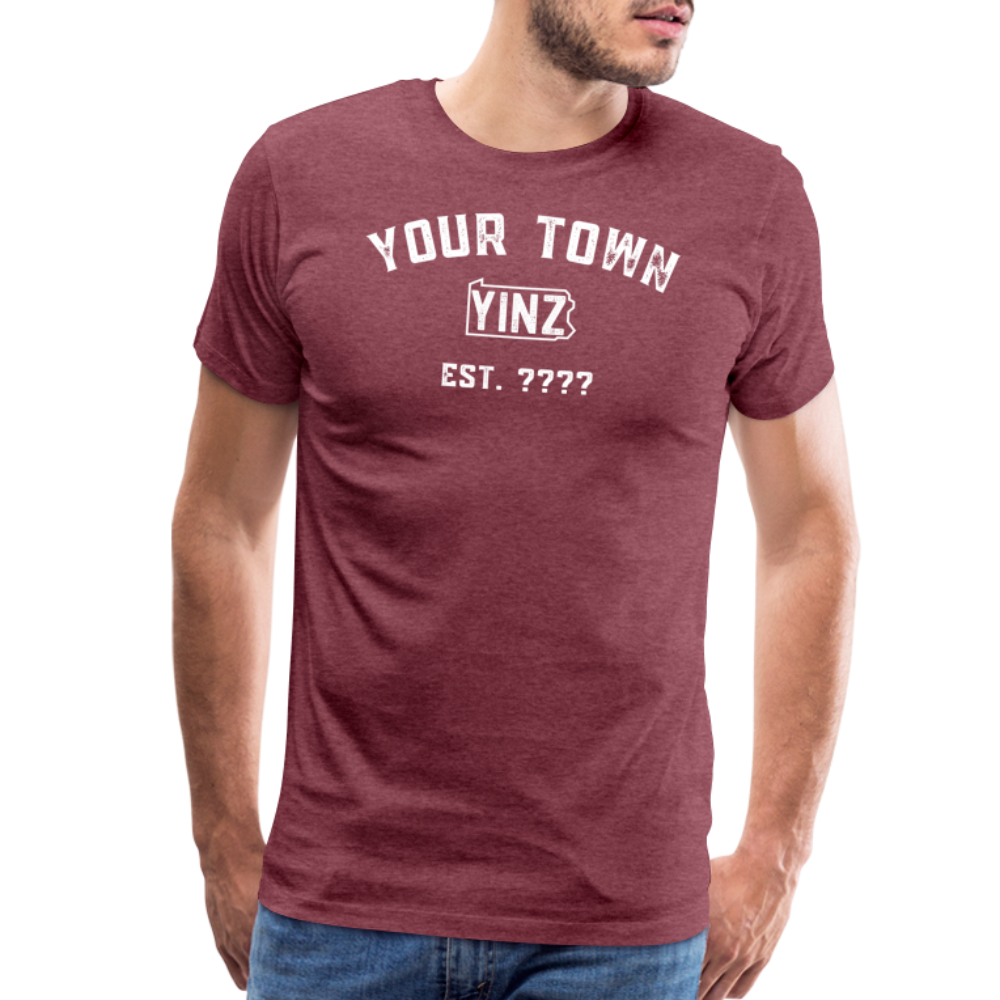 CUSTOM "YOUR TOWN" YINZYLVANIA Tee - heather burgundy