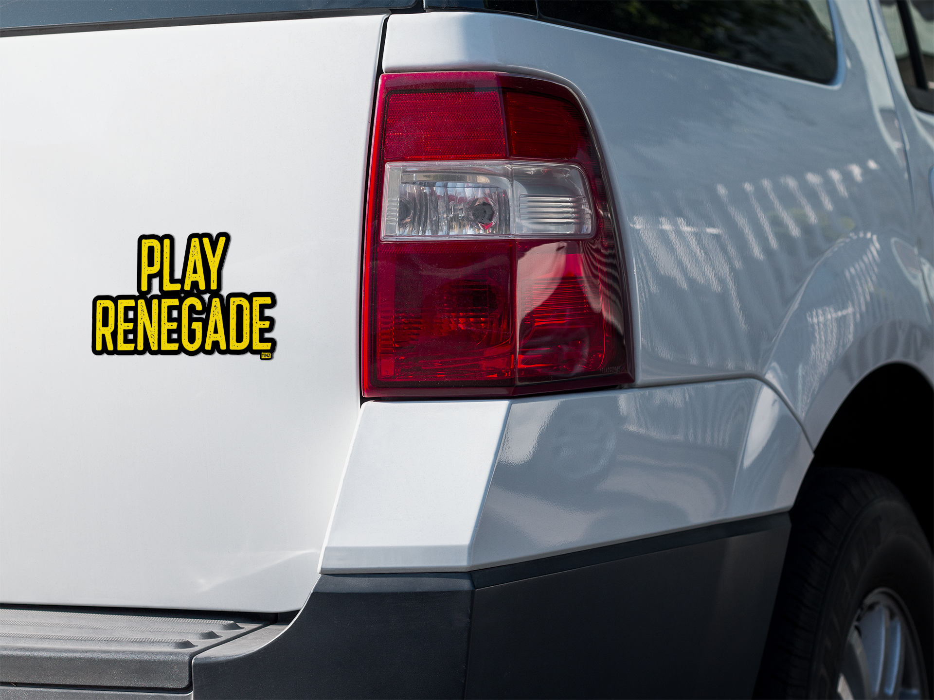 Play Renegade Sticker on Tailgate 