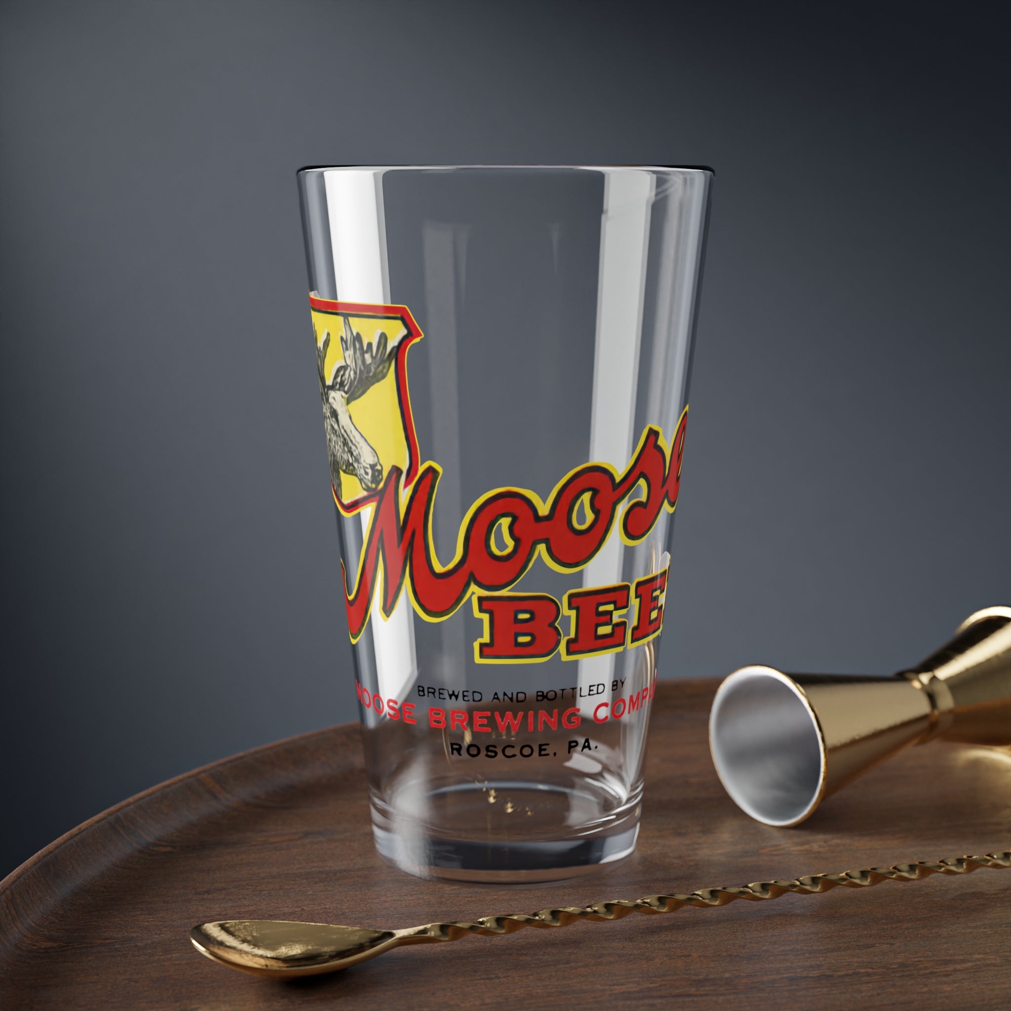 Moose Beer - Roscoe, PA - Pint Glass, 16oz