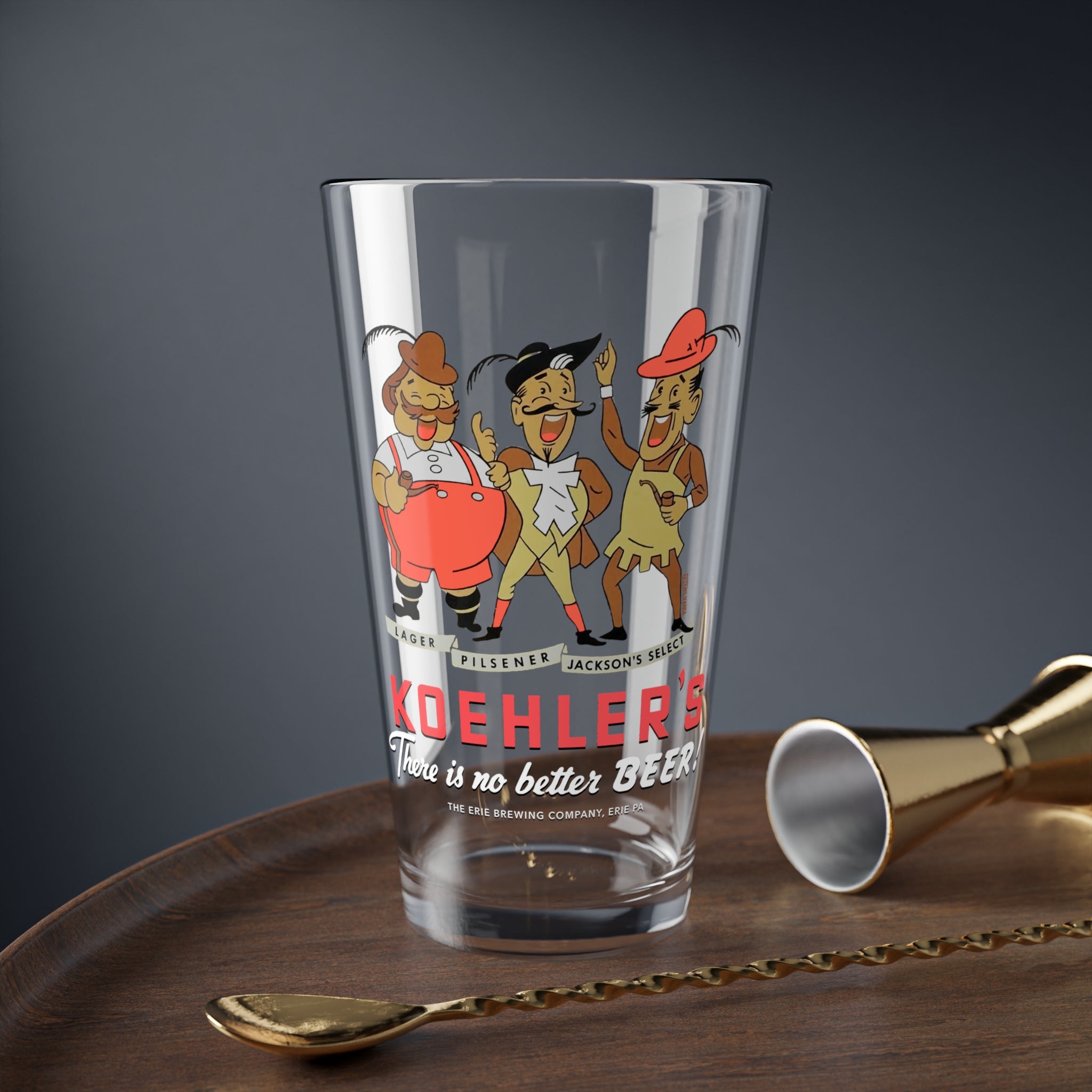 Koehler's Beer - Erie, PA - Pint Glass, 16oz