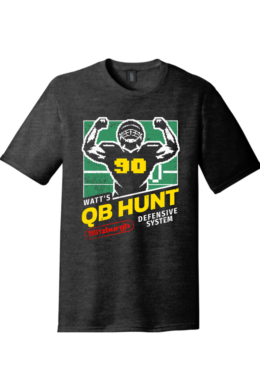 Watt's QB Hunt - Retro Video Game Art - Triblend Tee