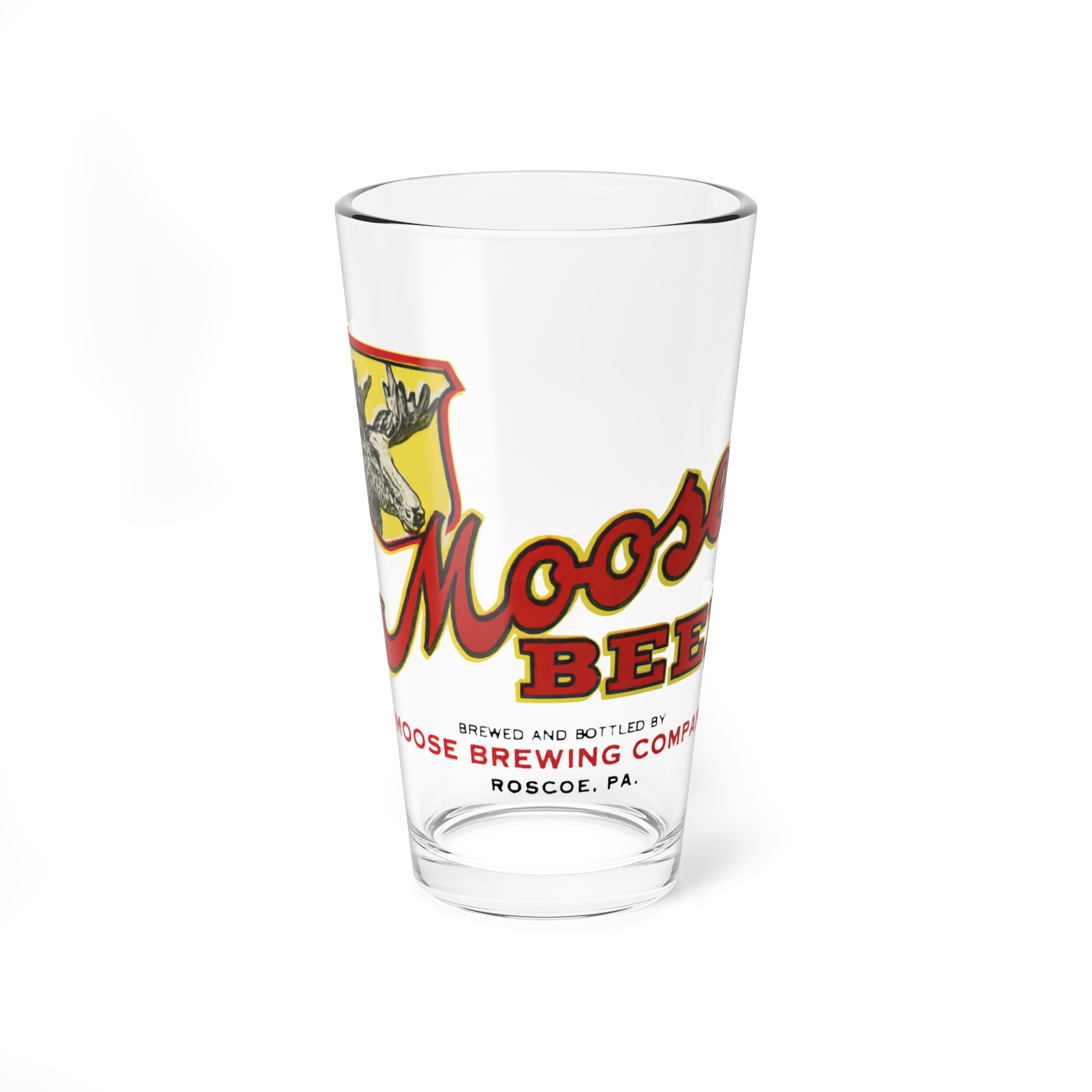 Moose Beer - Roscoe, PA - Pint Glass, 16oz