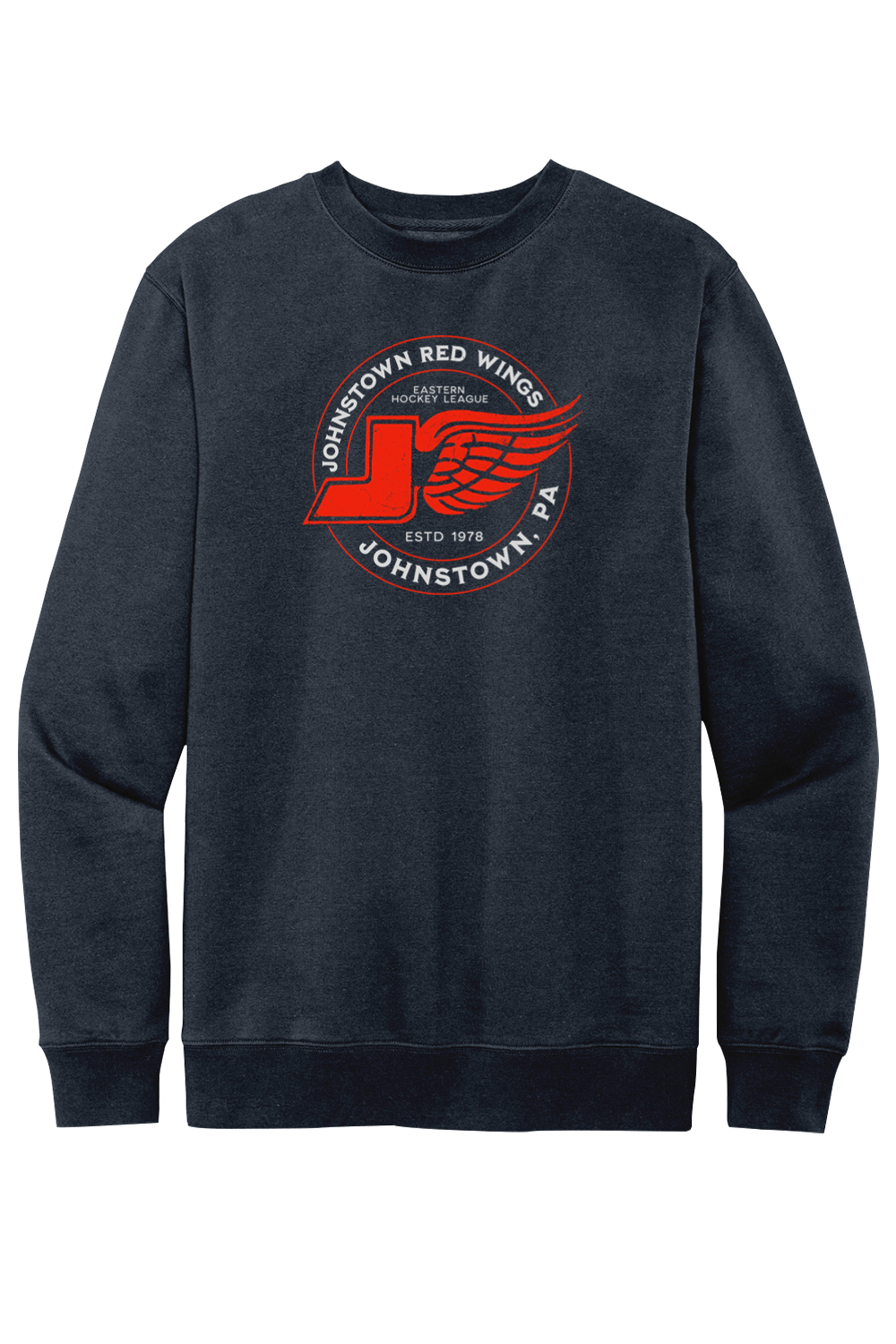 Johnstown Red Wings Hockey - Fleece Crewneck Sweatshirt