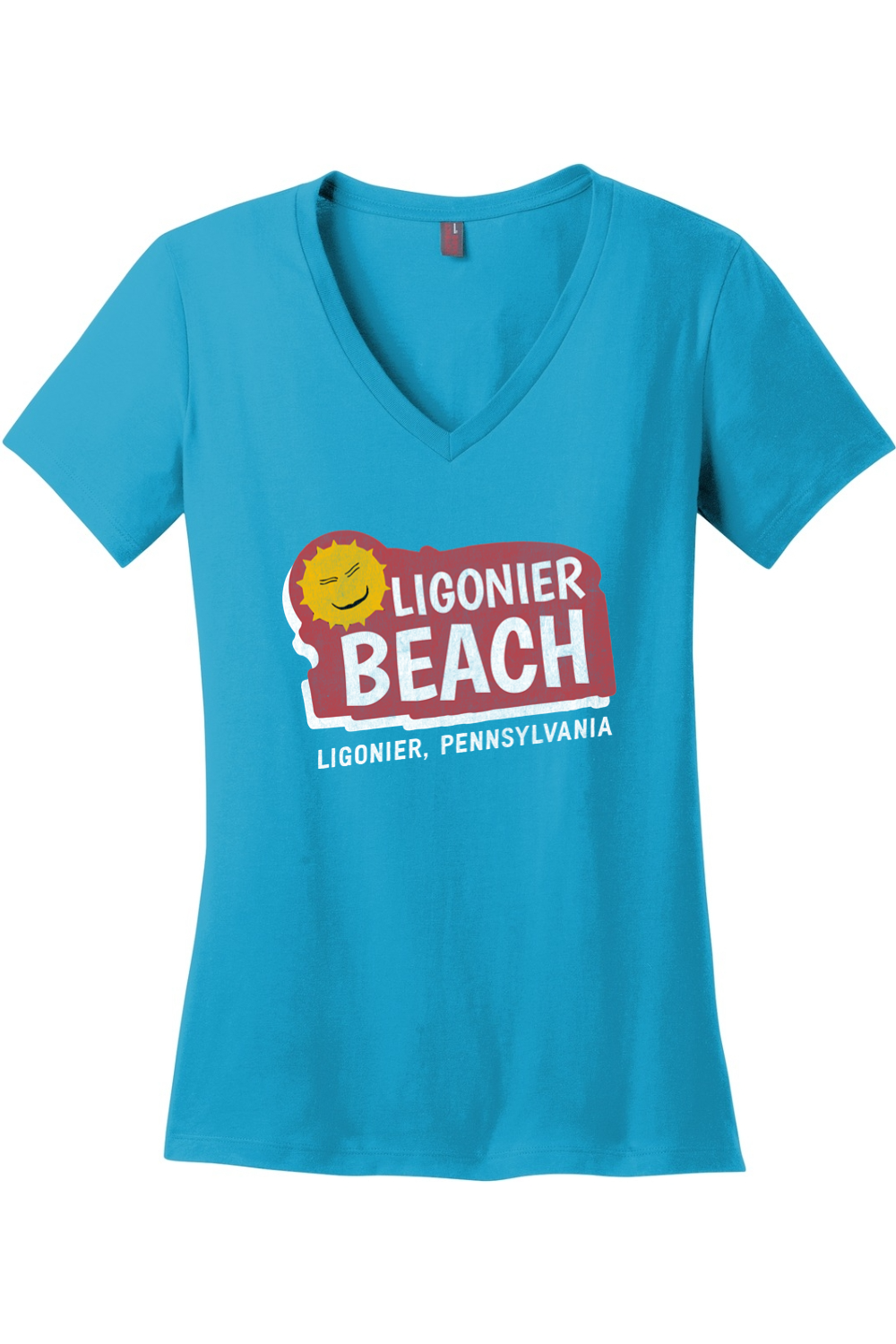 Ligonier Beach - Ladies V-Neck Tee - Yinzylvania