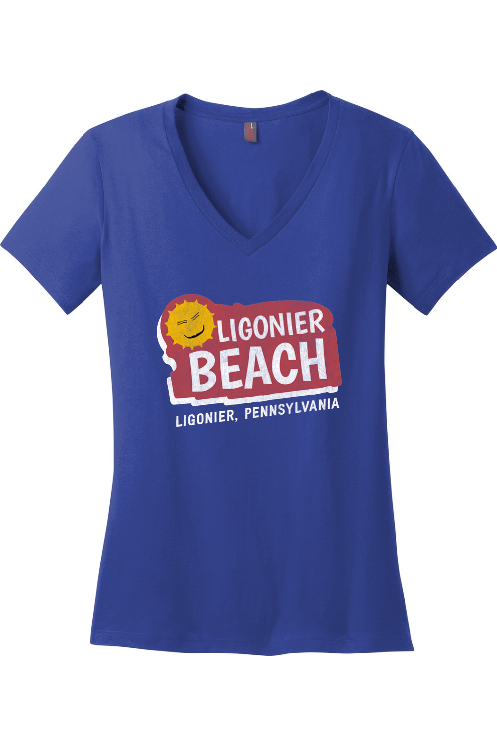 Ligonier Beach - Ladies V-Neck Tee - Yinzylvania