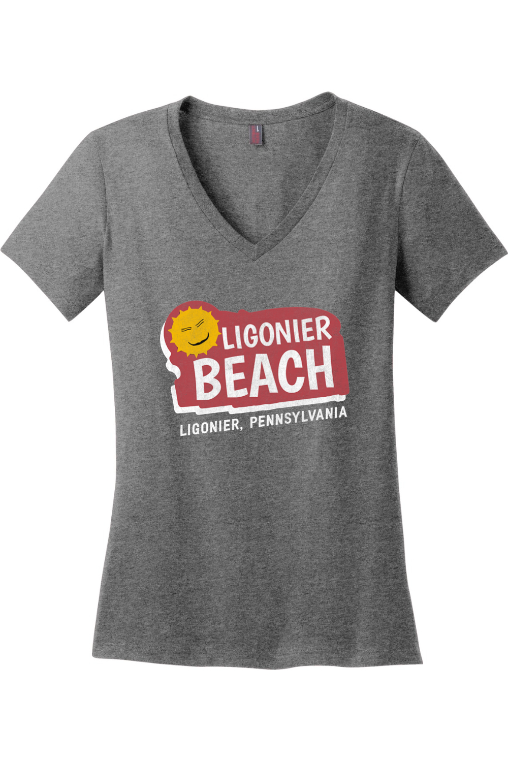 Ligonier Beach - Ladies V-Neck Tee - Yinzylvania