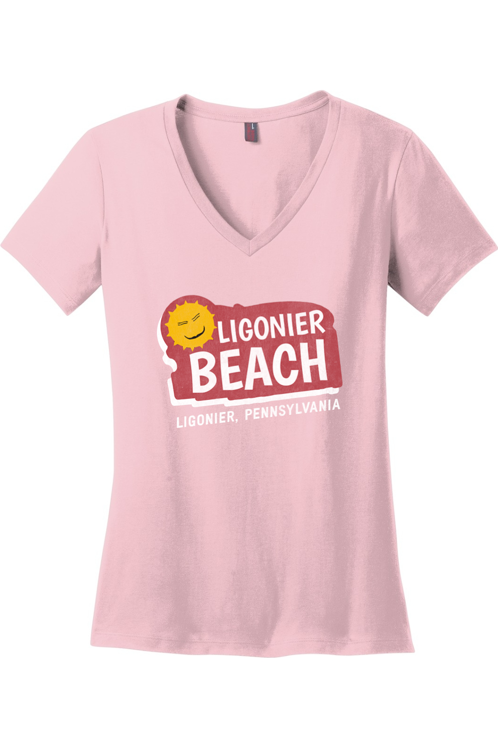 Ligonier Beach - Ladies V-Neck Tee - Yinzylvania