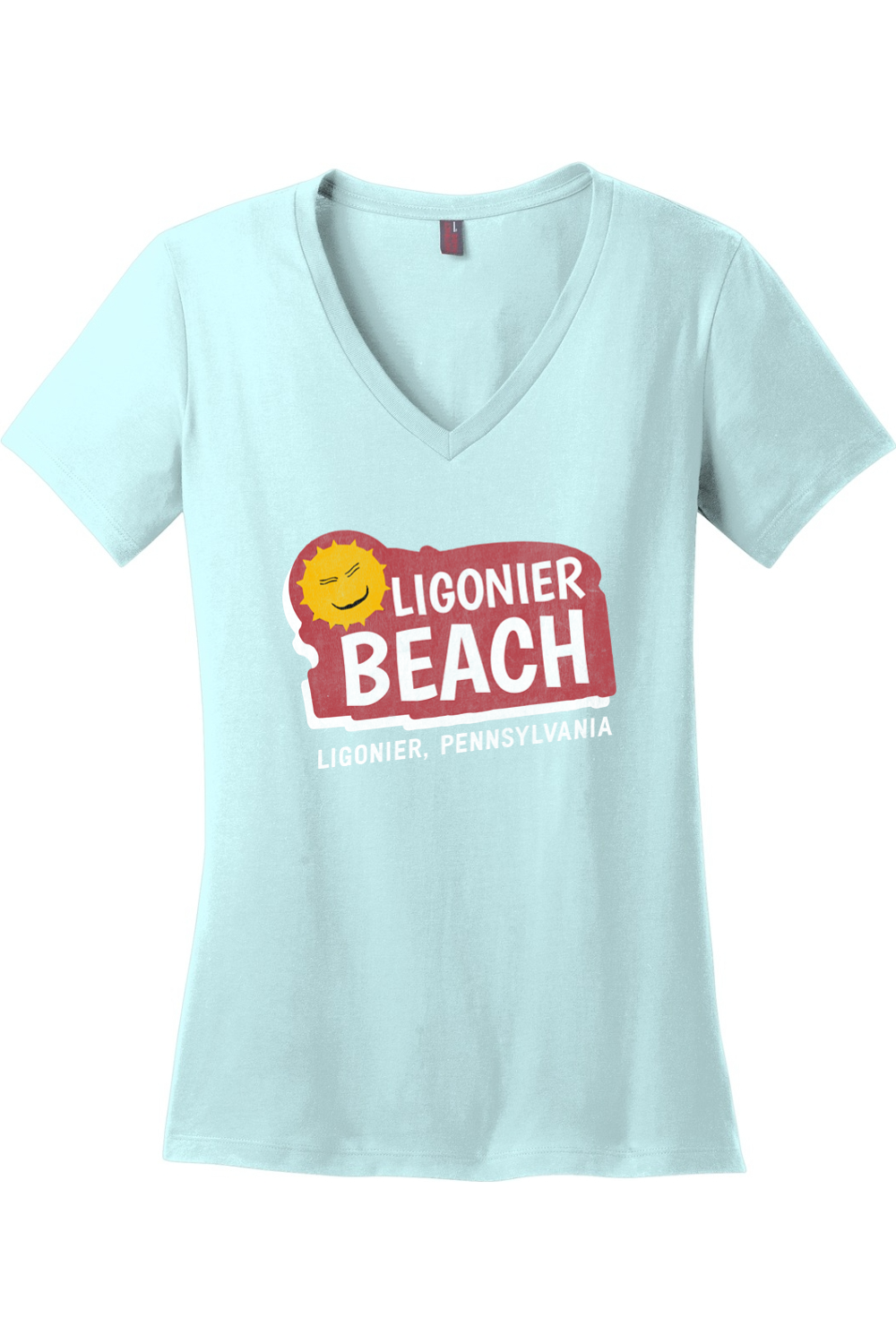 Ligonier Beach - Ladies V-Neck Tee - Yinzylvania