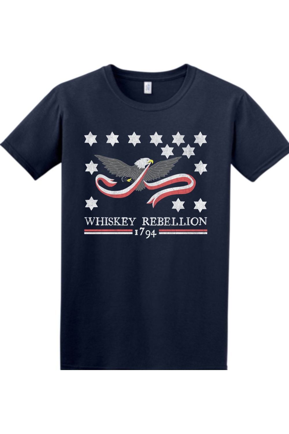 Whiskey Rebellion Flag - 4XL/5XL Softstyle T-Shirt