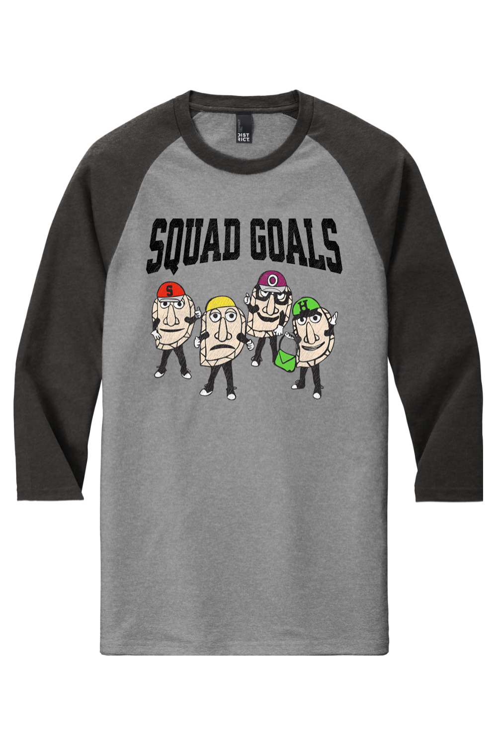 Squad Goals - Pierogi Race - 3/4-Sleeve Baseball Raglan