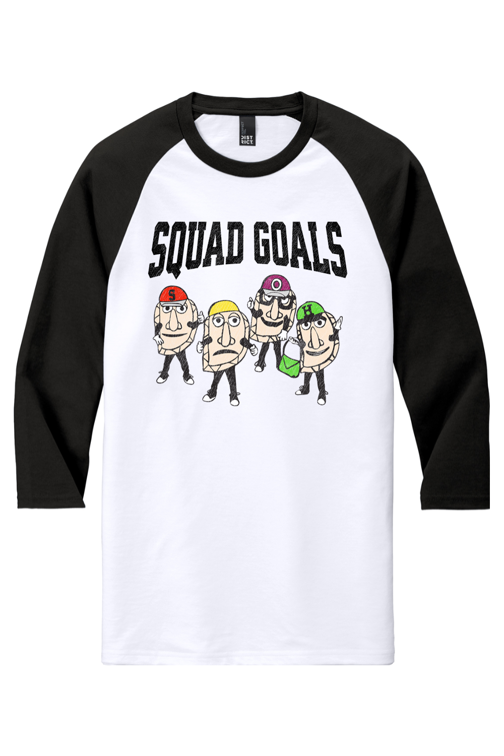 Squad Goals - Pierogi Race - 3/4-Sleeve Baseball Raglan