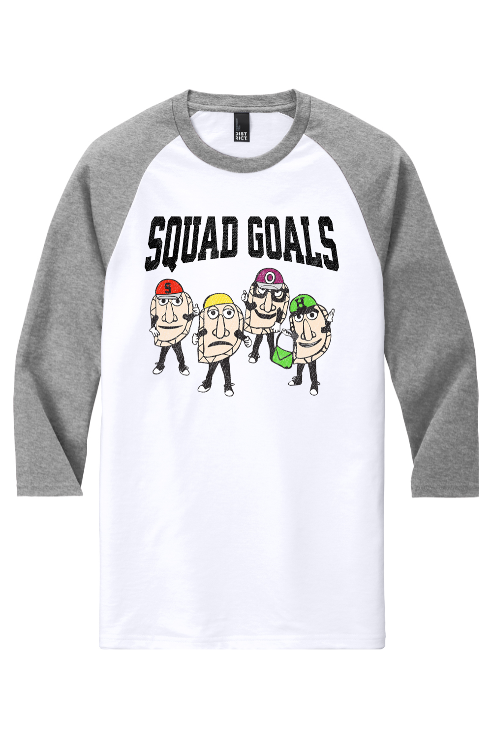 Squad Goals - Pierogi Race - 3/4-Sleeve Baseball Raglan