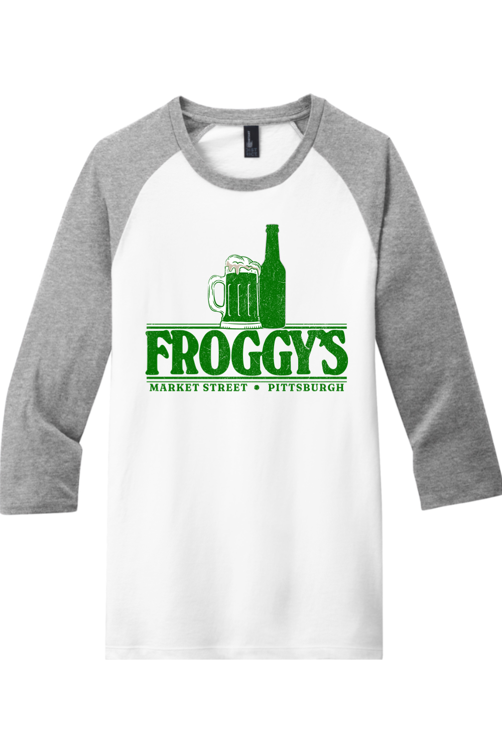 Froggy's Bar - Market Street - Pittsburgh - 3/4-Sleeve Baseball Raglan - Yinzylvania