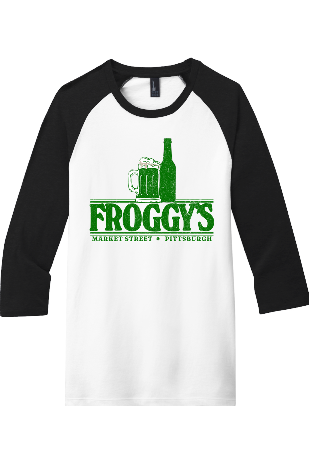 Froggy's Bar - Market Street - Pittsburgh - 3/4-Sleeve Baseball Raglan - Yinzylvania