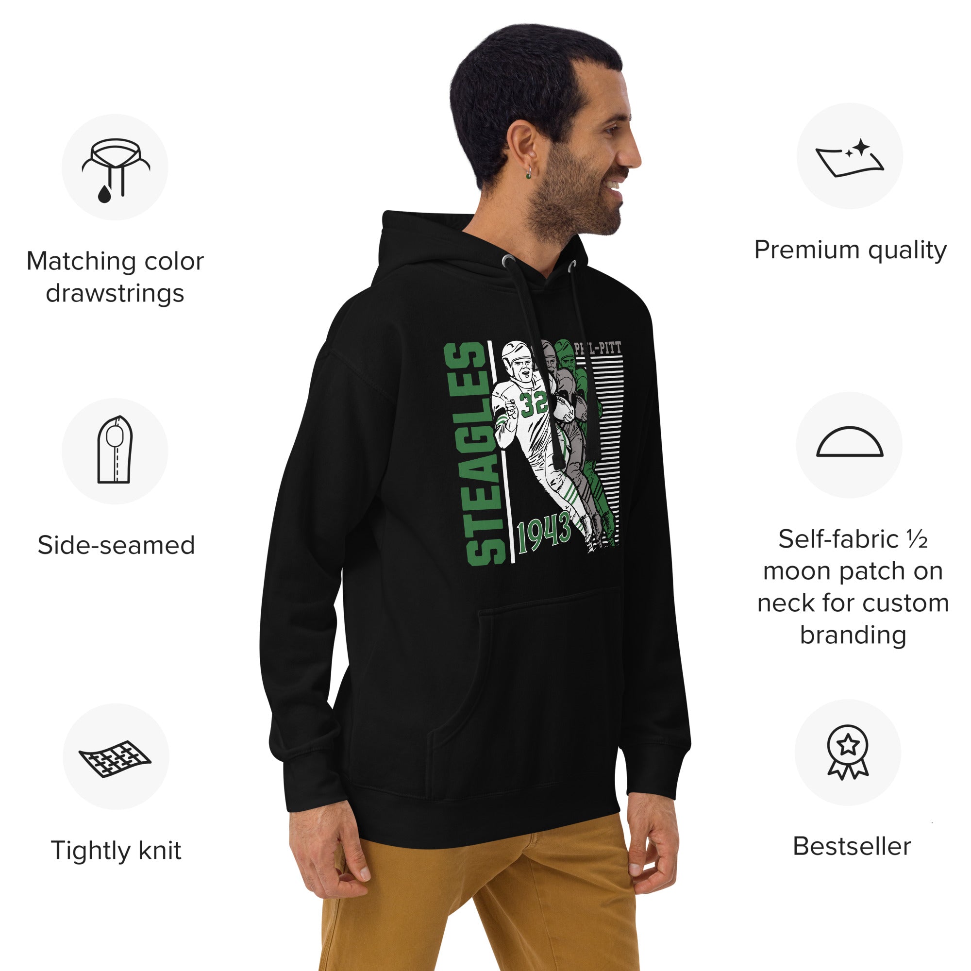 Phil-Pitt Steagles Football - 1943 - Premium Fleece Hoodie