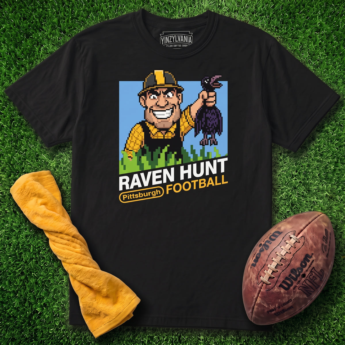 Raven Hunt Retro Game Art | T-Shirt