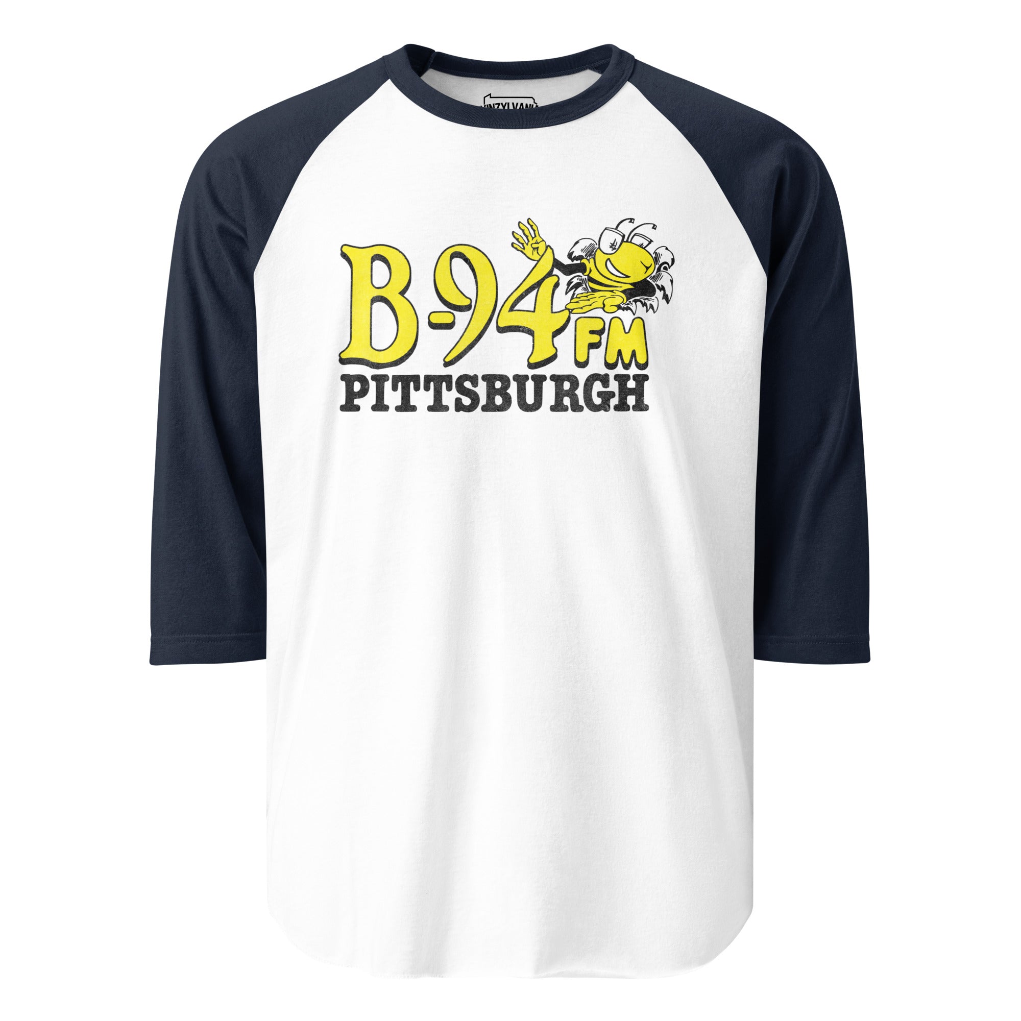 B-94 FM Radio - Pittsburgh - Baseball Raglan T-Shirt