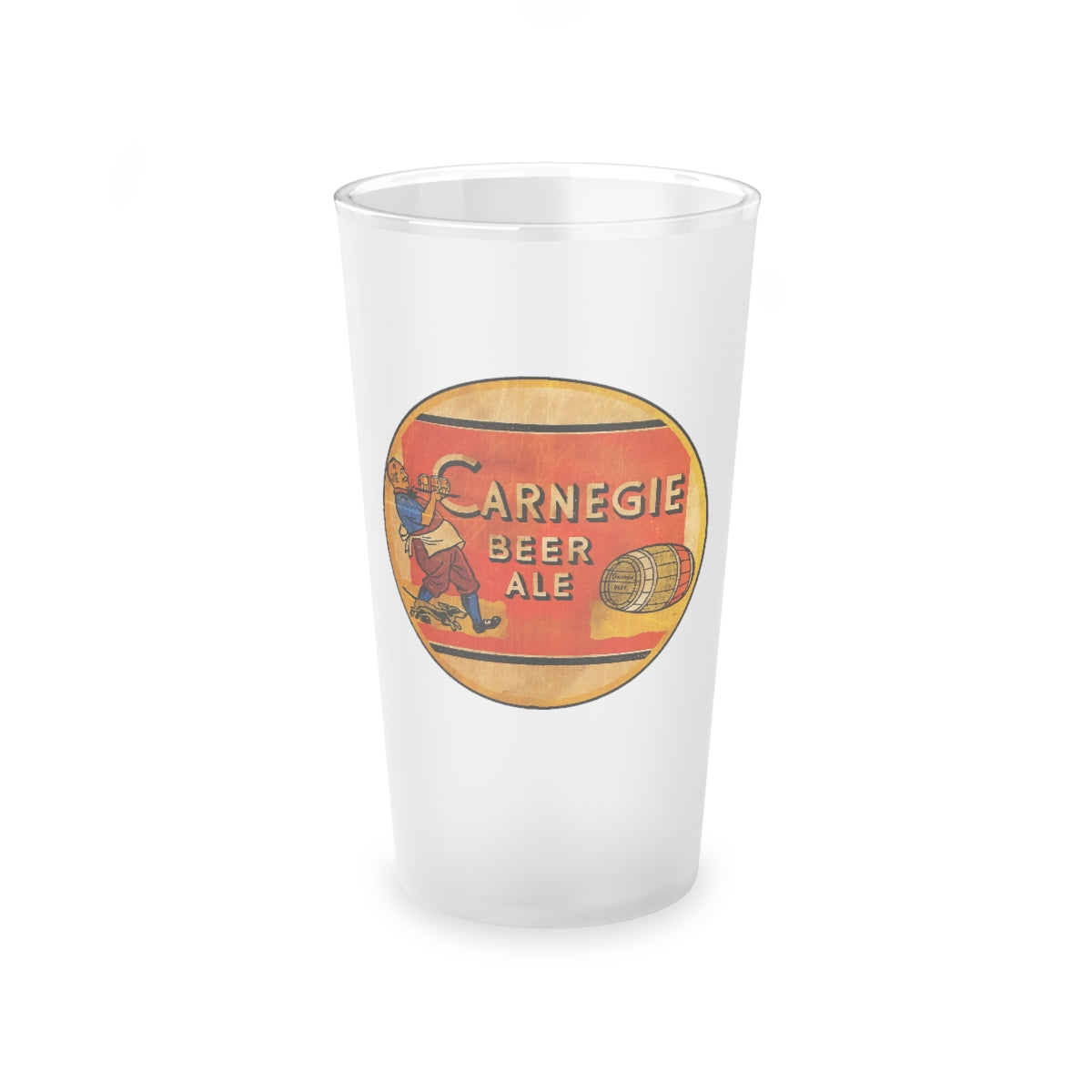 CARNEGIE BEER ALE - Frosted Pint Glass, 16oz - Yinzylvania