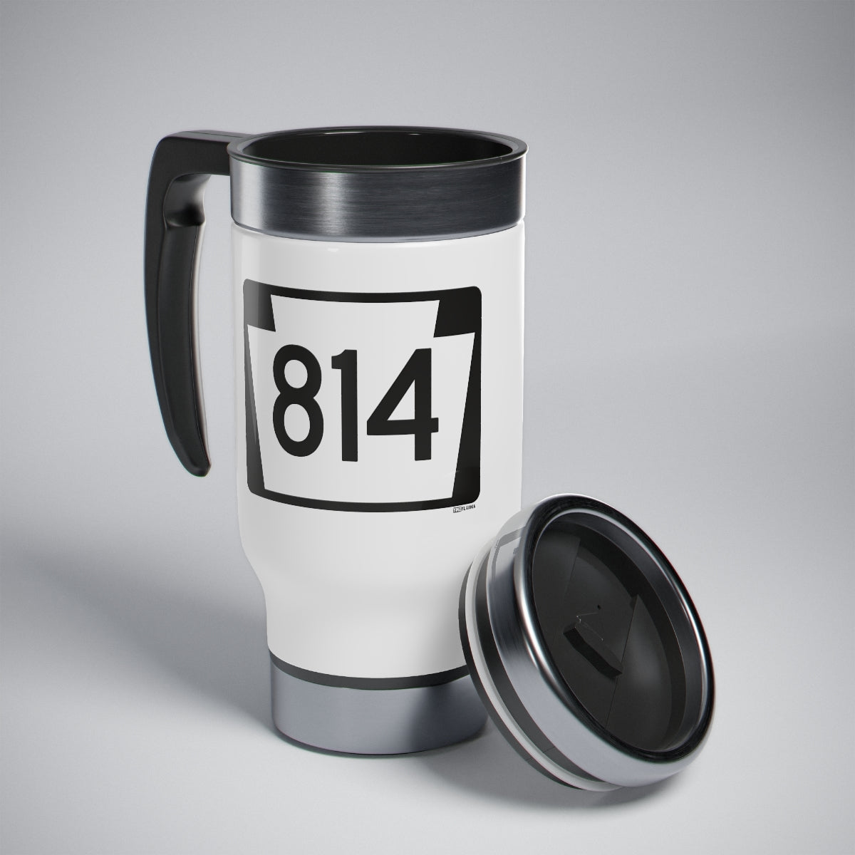 ROAD SIGN 814 - Stainless Steel Travel Mug with Handle, 14oz - Yinzylvania