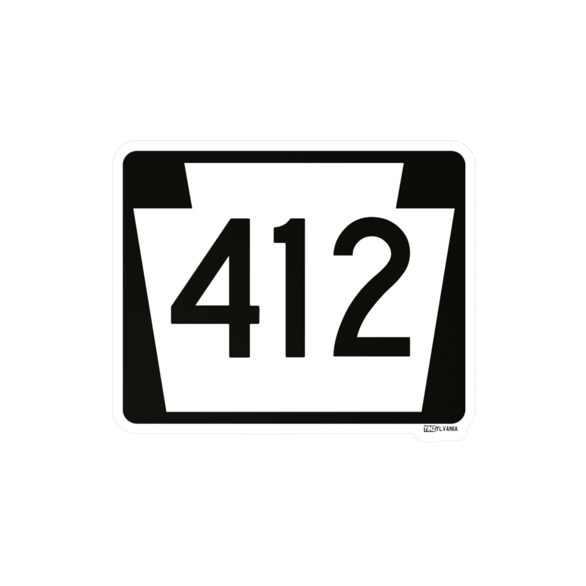 412 Road Sign - Kiss-Cut Vinyl Decals - Yinzylvania