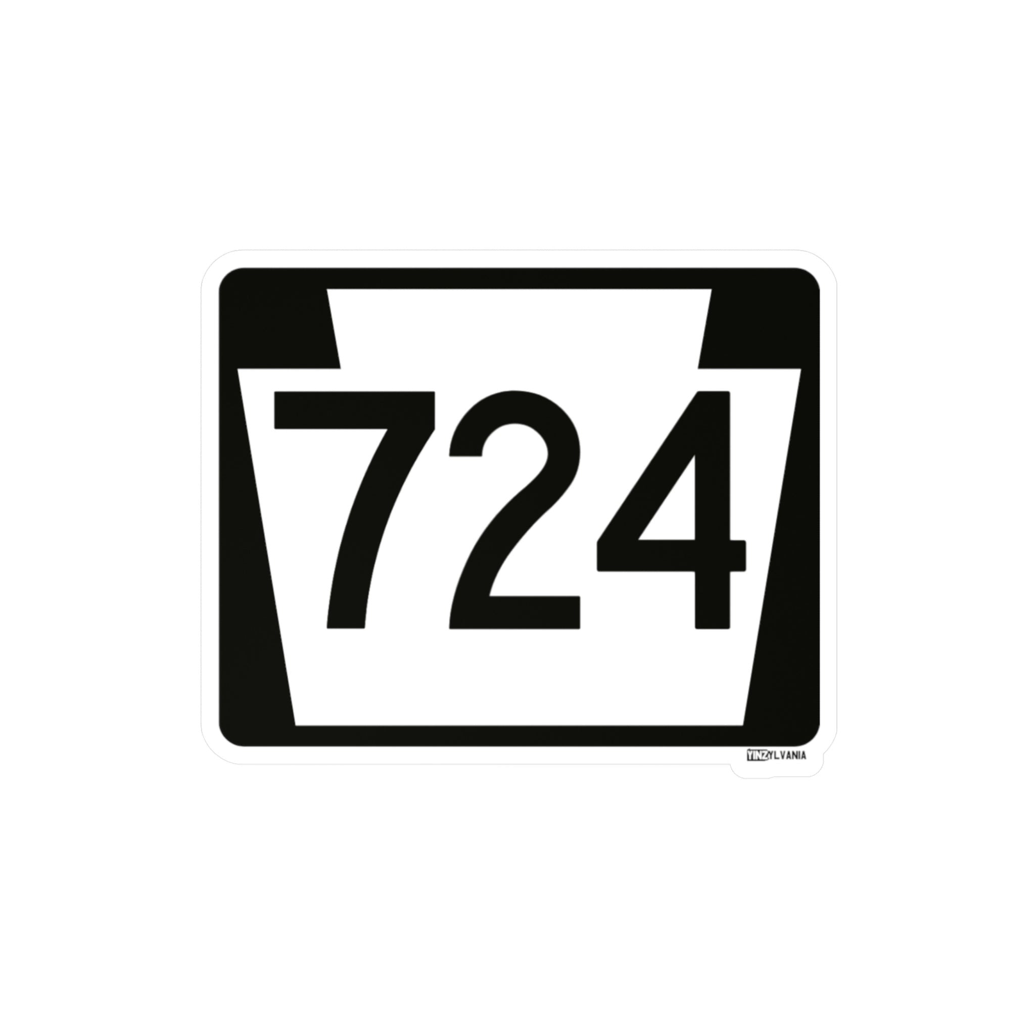 724 Road Sign - Kiss-Cut Vinyl Decals - Yinzylvania