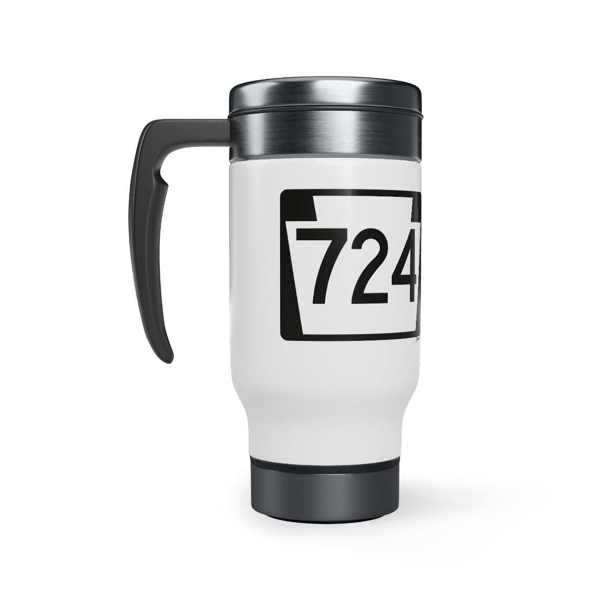 ROAD SIGN 724 - Stainless Steel Travel Mug with Handle, 14oz - Yinzylvania