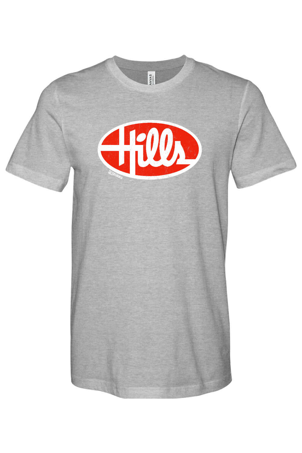 Hills retro logo - Bella + Canvas Heathered Jersey Tee - Yinzylvania