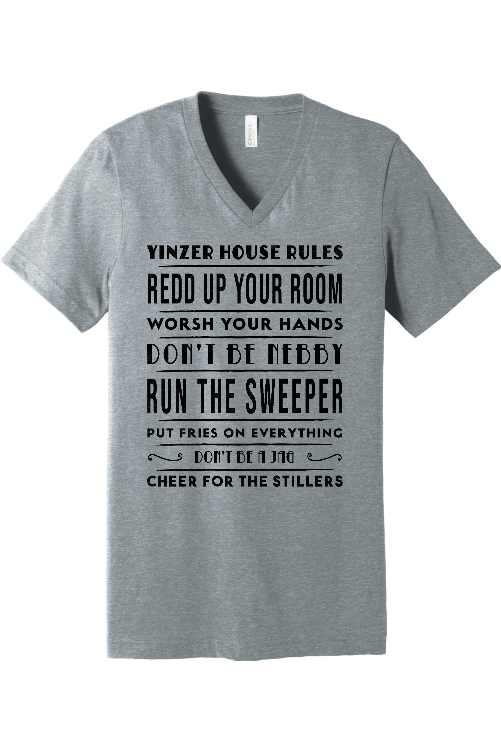 Yinzer House Rules - Unisex V-Neck Tee - Yinzylvania