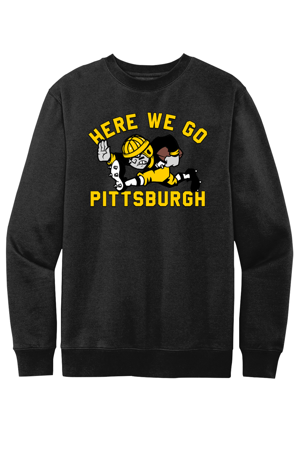 Here We Go Pittsburgh - Old School Football - Fleece Crew - Yinzylvania