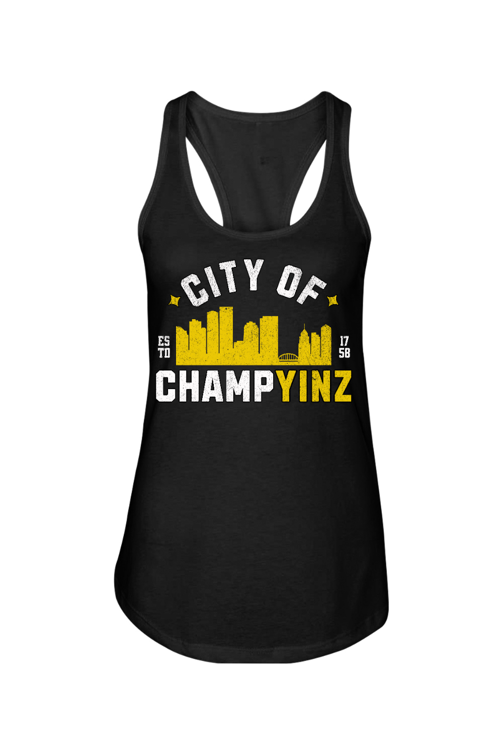 City of Champyinz Retro - Ladies Racerback Tank - Yinzylvania