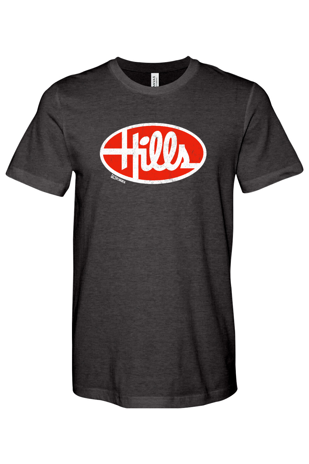 Hills retro logo - Bella + Canvas Heathered Jersey Tee - Yinzylvania