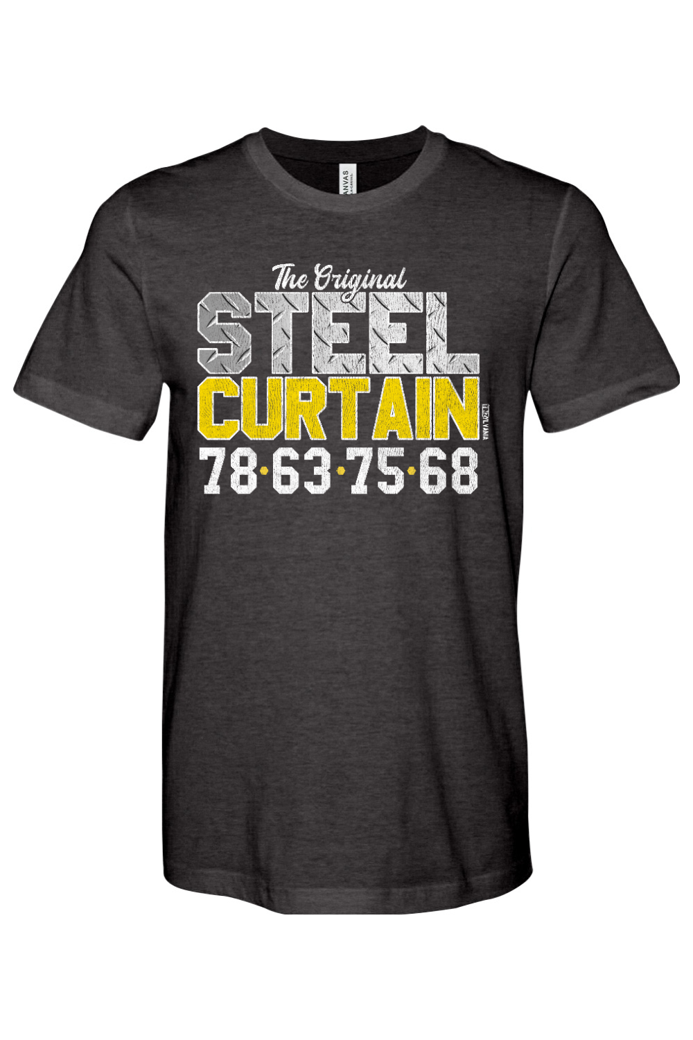 Original Steel Curtain - Bella + Canvas Heathered Jersey Tee - Yinzylvania