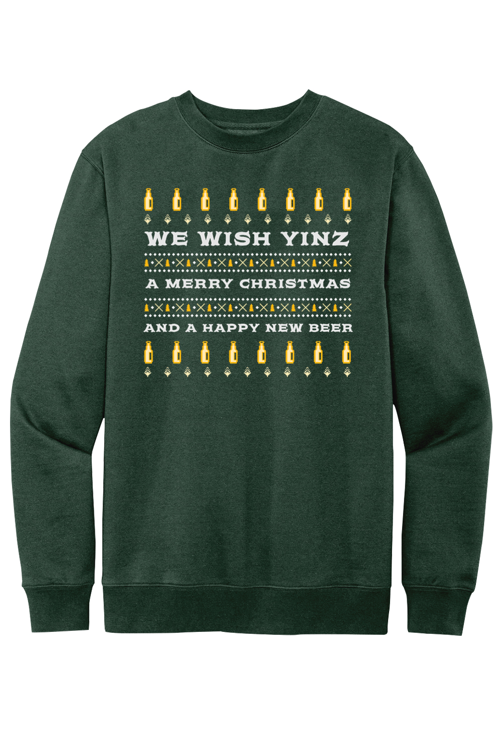 We Wish Yinz a Merry Christmas - Ugly Christmas Sweater - Fleece Crew Sweatshirt - Yinzylvania