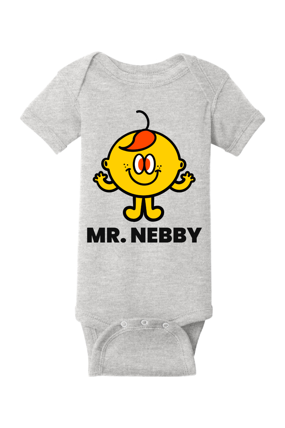 Mr. Nebby - Infant Short Sleeve Baby Rib Bodysuit - Yinzylvania