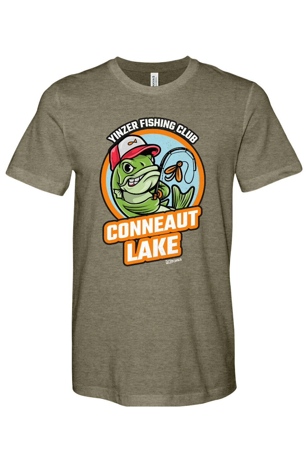 Conneaut Lake Fishing - Bella + Canvas Heathered Jersey Tee - Yinzylvania