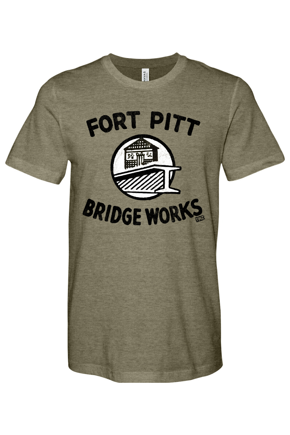 Fort Pitt Bridge Works  - Bella + Canvas Heathered Jersey Tee - Yinzylvania