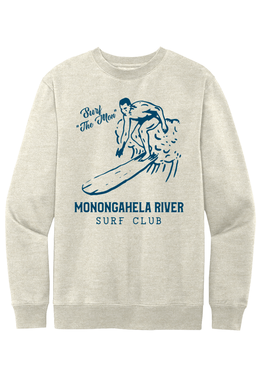 Monongahela River Surf Club - Fleece Crewneck Sweatshirt - Yinzylvania