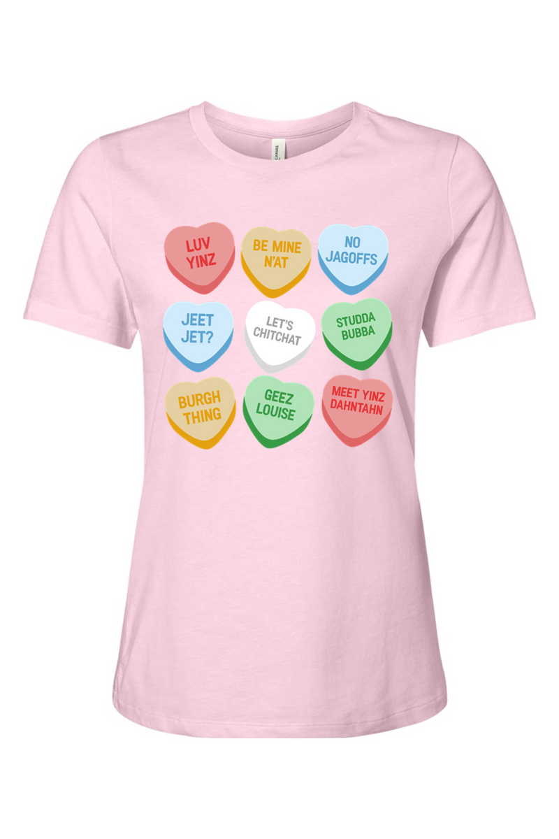 Pittsburghese Conversation Hearts - Ladies Tee