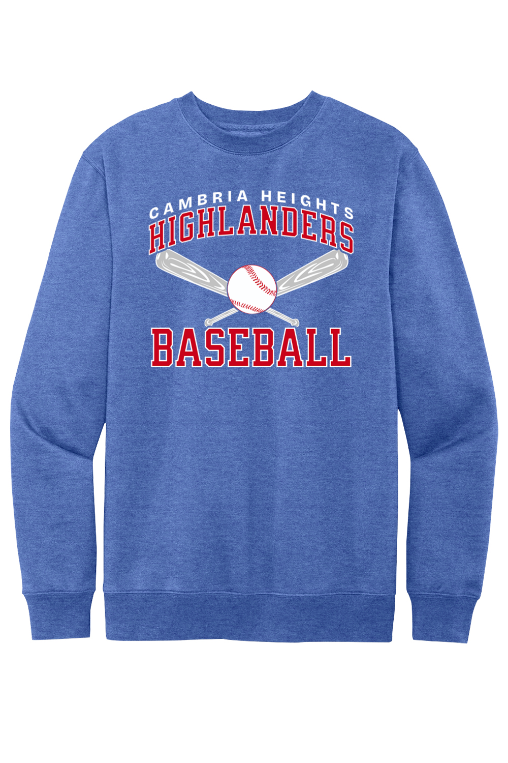 Cambria Heights Highlanders Baseball - Retro - Fleece Crewneck Sweatshirt - Yinzylvania