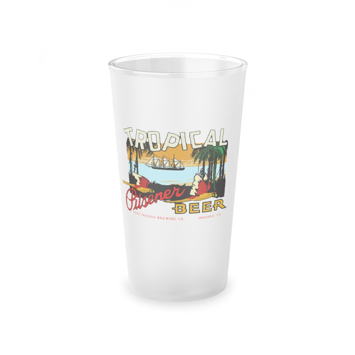 TROPICAL PILSNER BEER - Indiana, PA - Frosted Pint Glass, 16oz - Yinzylvania