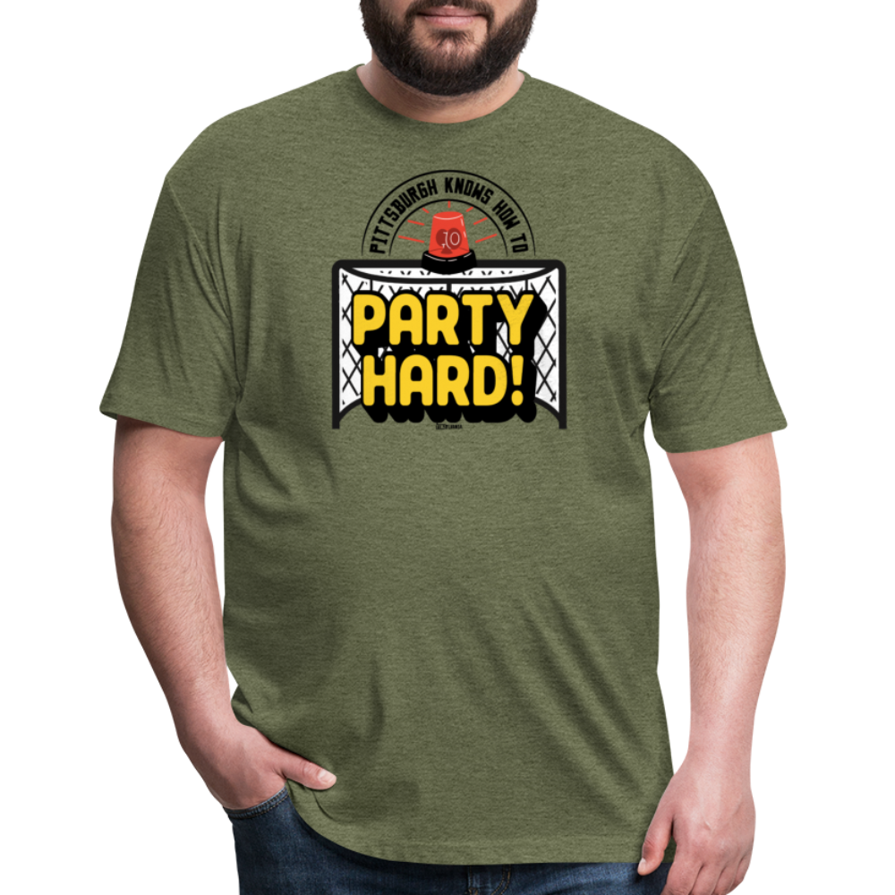 PARTY HARD - heather military green