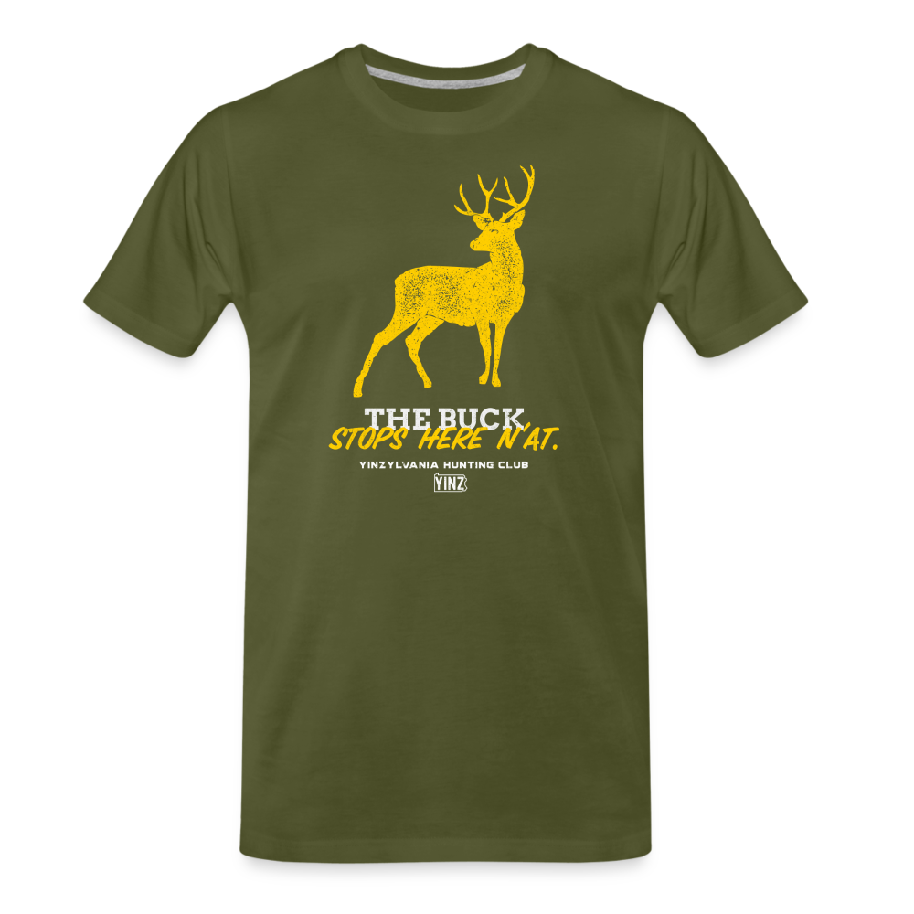 THE BUCK STOPS HERE N'AT - Men's Tall T-Shirt - olive green