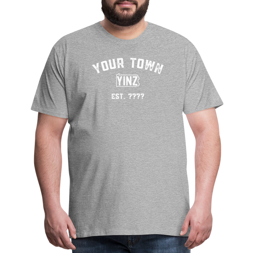 CUSTOM "YOUR TOWN" YINZYLVANIA TEE - Big & Tall Tee - heather gray
