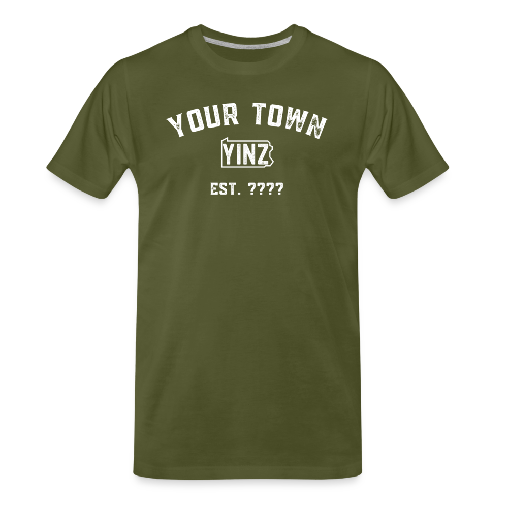 CUSTOM "YOUR TOWN" YINZYLVANIA TEE - Big & Tall Tee - olive green