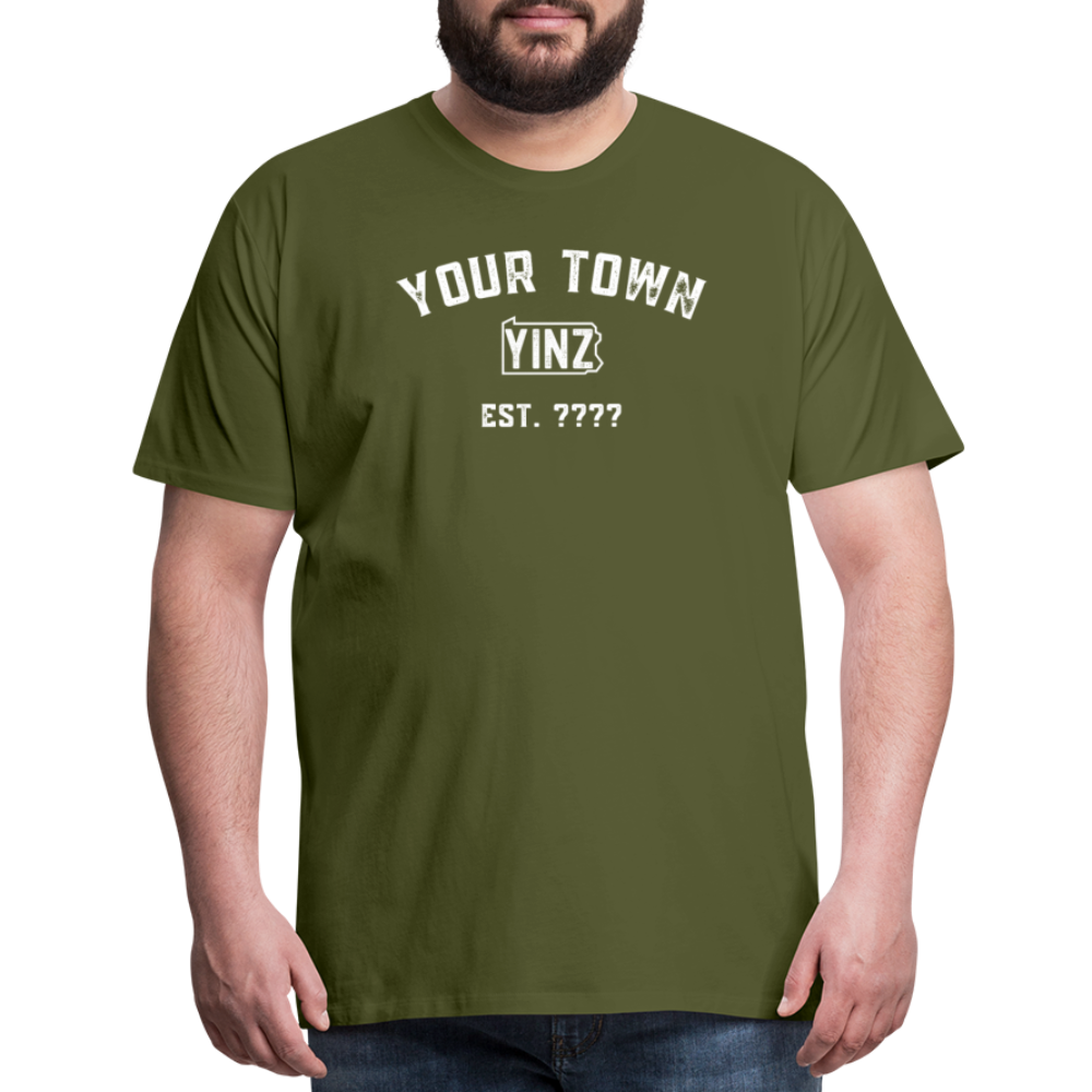 CUSTOM "YOUR TOWN" YINZYLVANIA TEE - Big & Tall Tee - olive green