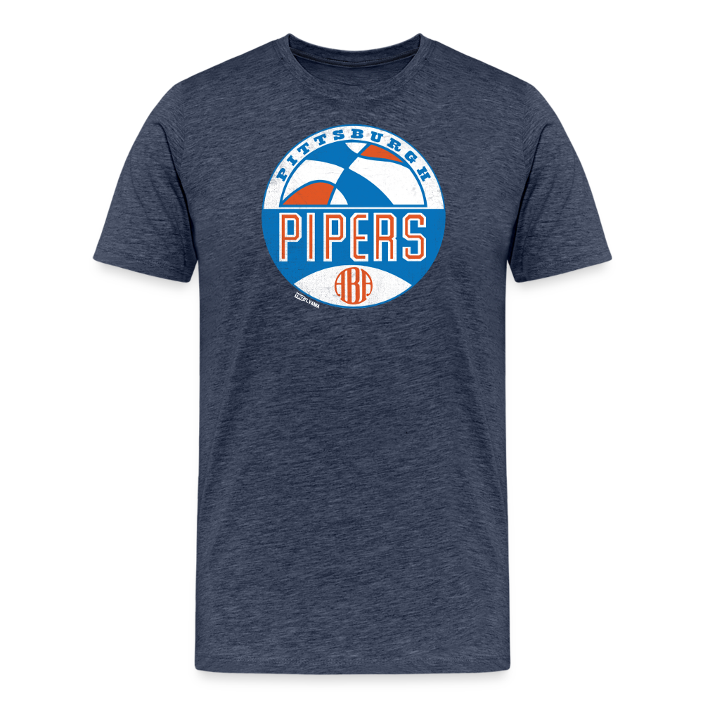 PITTSBURGH PIPERS (ABA) - Big & Tall Tee - heather blue