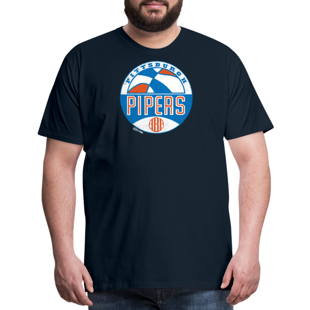 PITTSBURGH PIPERS (ABA) - Big & Tall Tee - deep navy