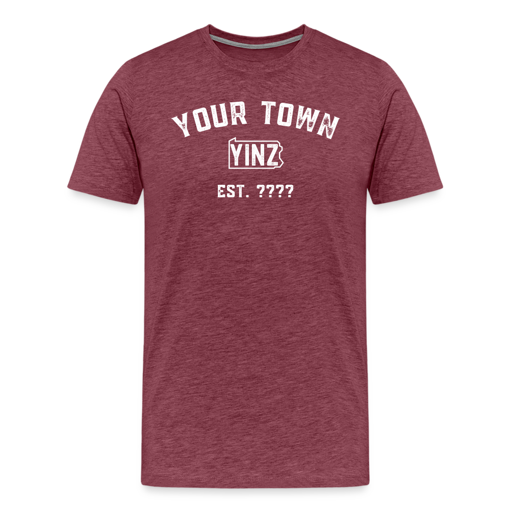 CUSTOM "YOUR TOWN" YINZYLVANIA Tee - heather burgundy