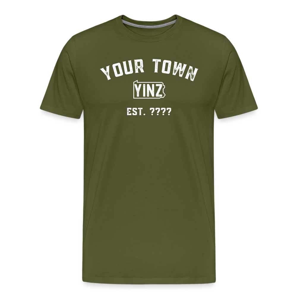 CUSTOM "YOUR TOWN" YINZYLVANIA Tee - olive green
