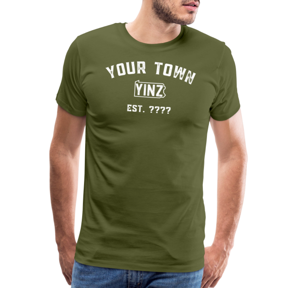 CUSTOM "YOUR TOWN" YINZYLVANIA Tee - olive green